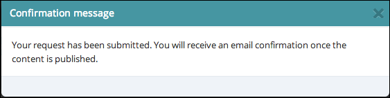 Publish confirmation
