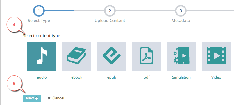 Select content type