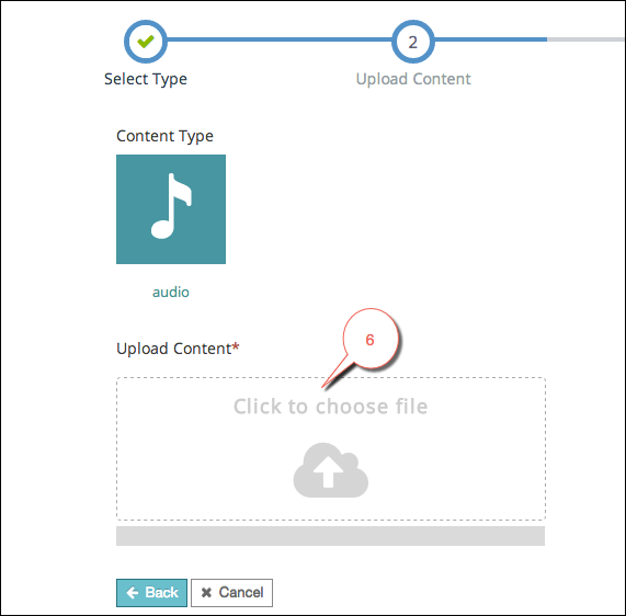 Choose content to upload