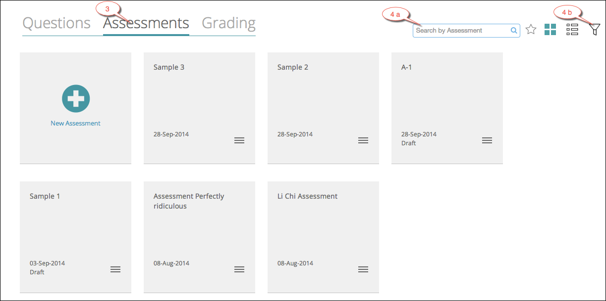 Assessments search