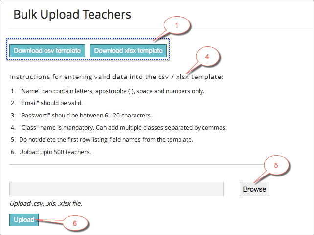 Bulk Upload Teachers