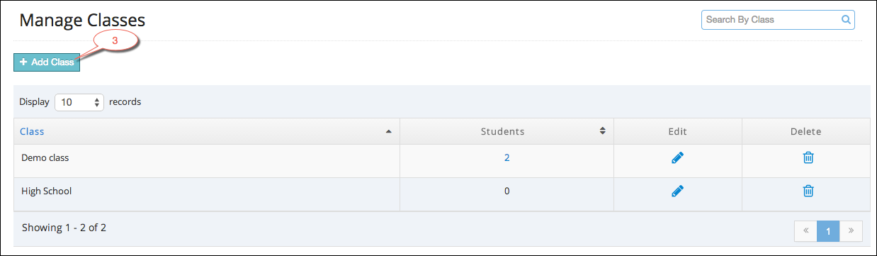 Manage classes