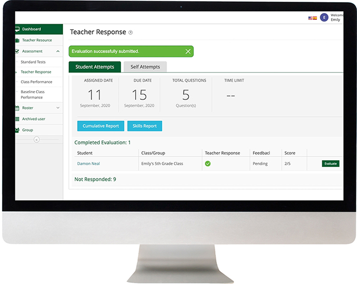 Formative assessment dashboard MagicBox